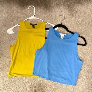 H&M Yellow and Blue Crop Tops